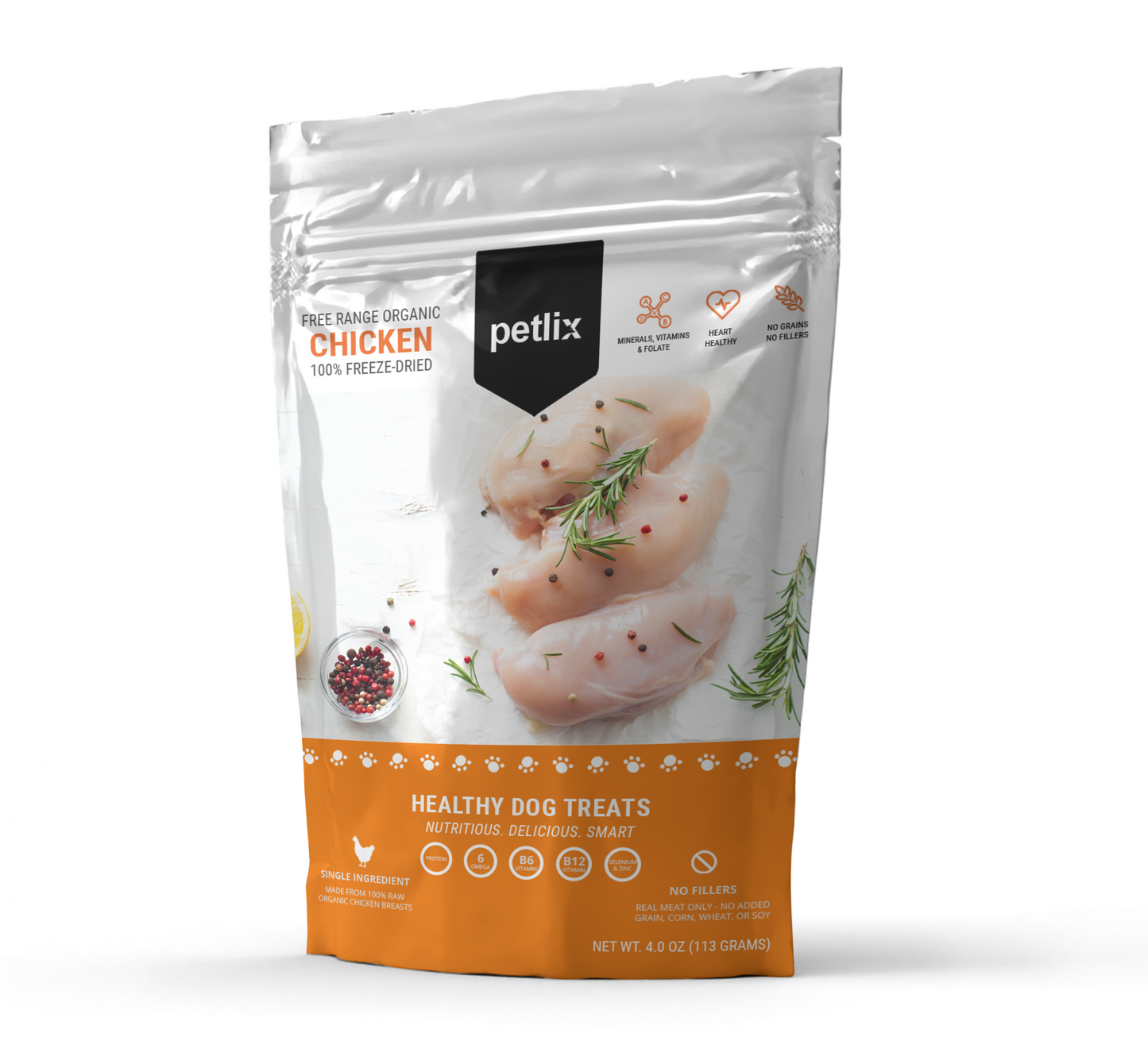 Petlix 100% Pasture-Raised Chicken Dog Treats 4oz